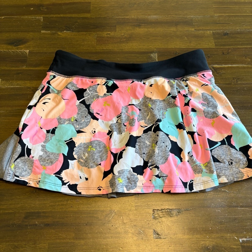 Trina Turk Recreation Skirt Skort Multicolor & Black Tennis Pleated XL Floral